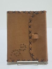 Brown Leather Stiched And Studded 8"x6" Inch Journal-Art Sketch Book Thick Paper