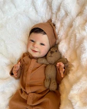 Lifelike Sweet Smiling 18" Reborn Baby Dolls Full Body Vinyl Boy Christmas Gifts