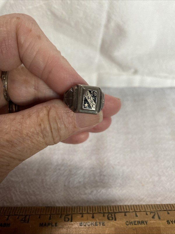 Vintage STERLING SILVER 1956 Class Ring JHSC