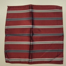 Pocket Square 100 Silk Handkerchief Red Striped Wedding Vintage