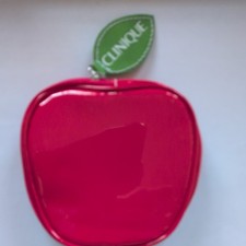 VTG 90s Clinique Red Apple Shaped Cosmetic Ba...