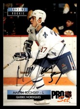 1992 Pro Set Hockey #238 Martin Rucinsky Signed Autograph (no COA)