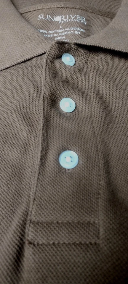 Sun River Men's Large Polo Shirt 100% Cotton - Image 2 of 4