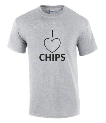 Lustiges T-Shirt Tee Shirt I Love Chips Unisex männlich weiblich T0432