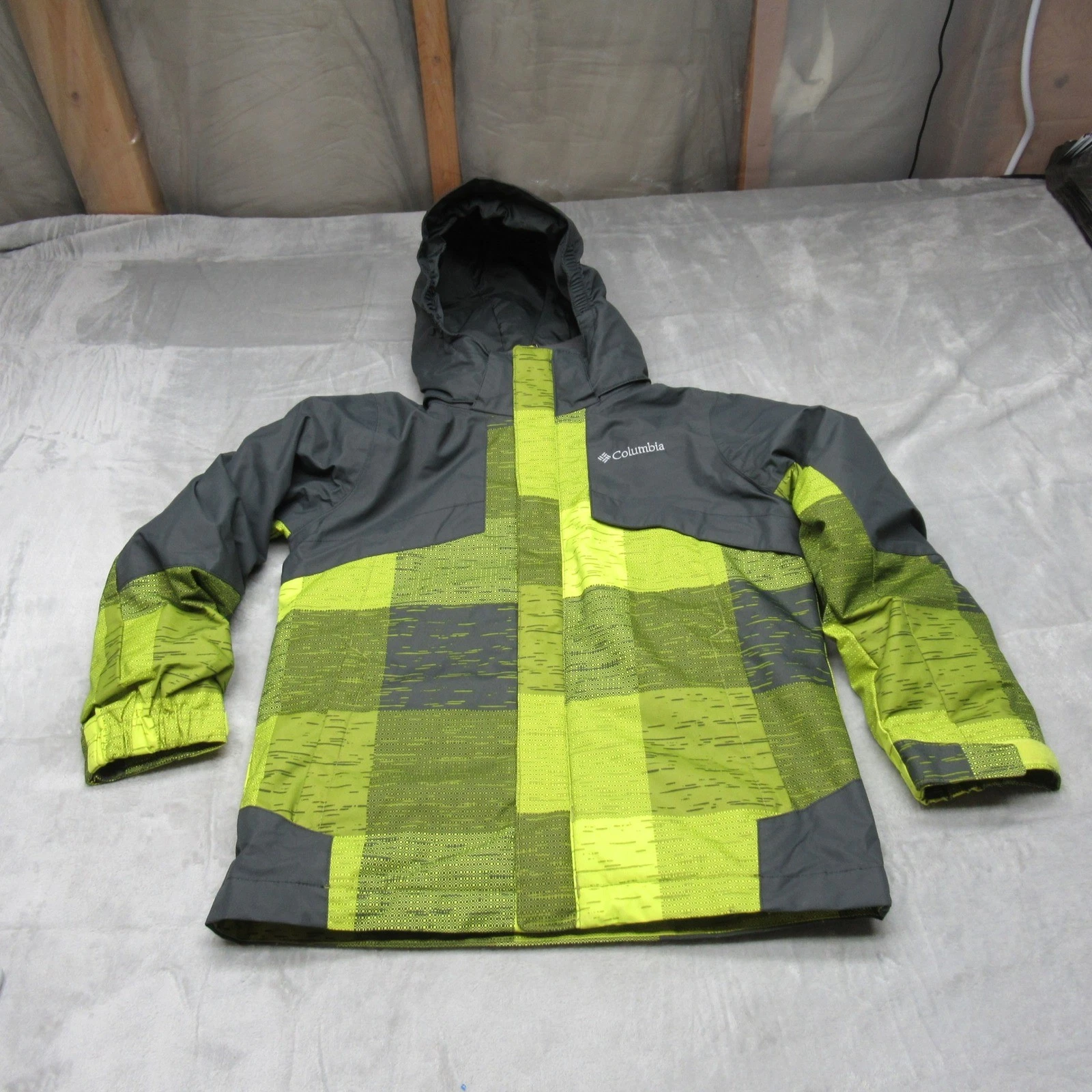Columbia Jacket Kid Small 8 Yellow Waterproof Ski Removable Liner Omni Heat 3in1