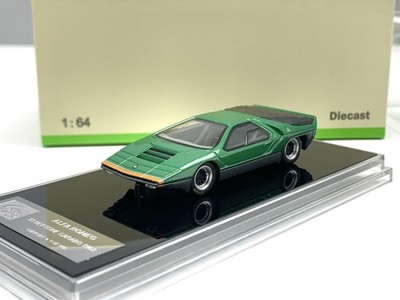 1/64 1968 Romeo 33 Bertone Carabo Green Alloy Car Model Collectible