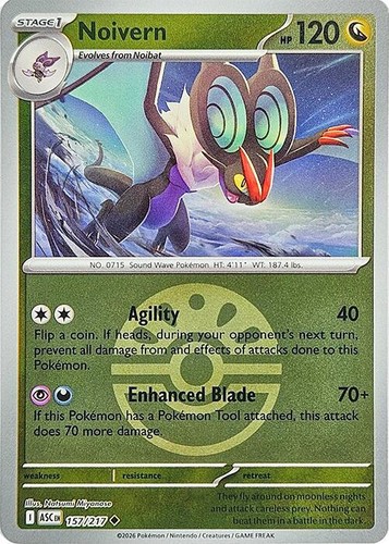 Noivern (Friend Ball) 157/217 Reverse Holofoil ME: Ascended Heroes NM