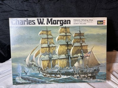 Vtg 68 RevellCharles W. Morgan Historic Whaling Ship Model Kit Complete Open Box