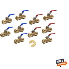 Pack of 10 3/4 Inch Push-Fit Full Port Ball Valve for Hot and Cold Water 5 Pi...