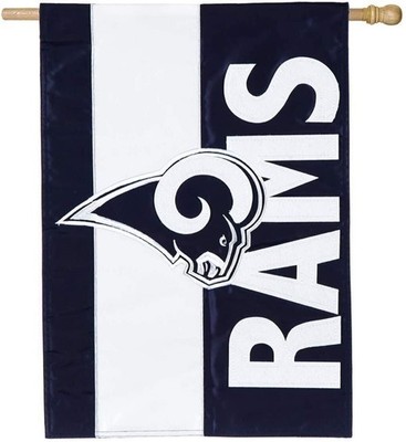 Los Angeles Rams Premium Double Sided Banner House Flag, Embellished...