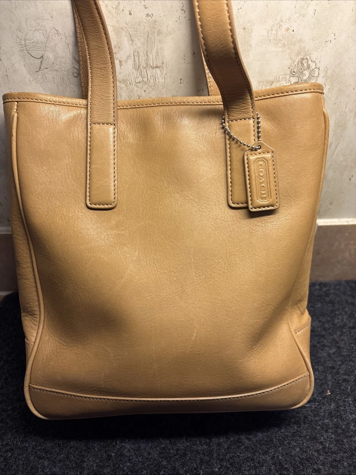 Vtg Coach Hampton Tote Bag Tan Leather Preppy Quiet Luxury 7776 Old Money - Image 3 of 4