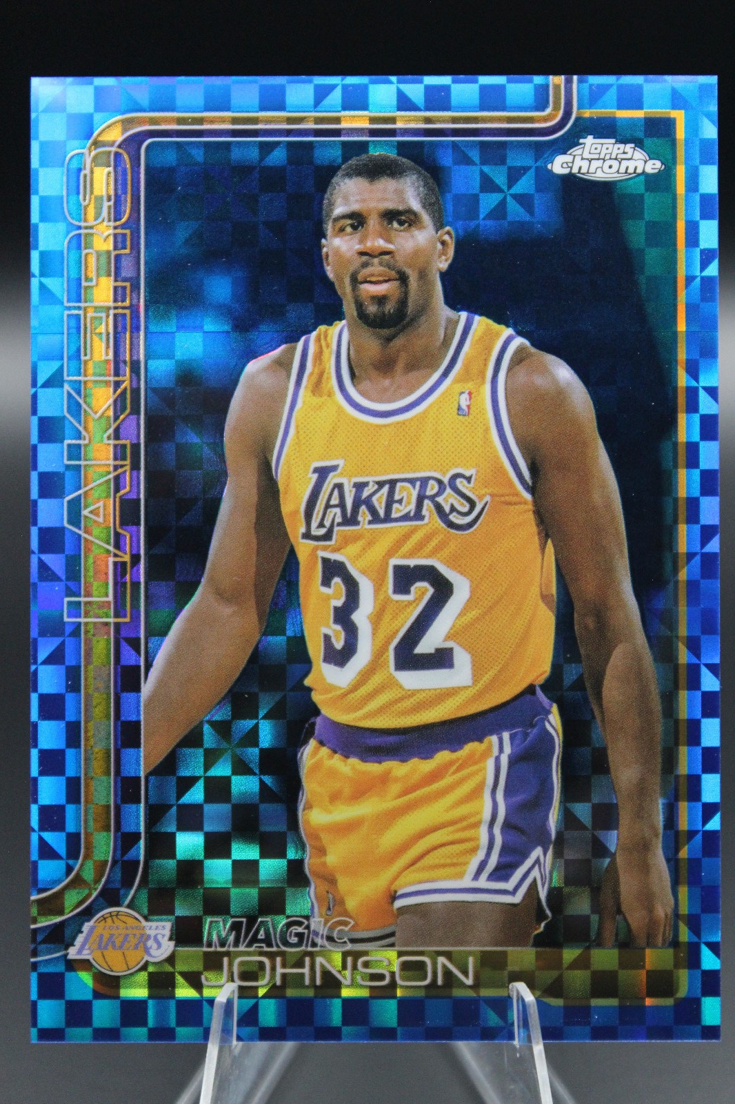2025-26 Topps Chrome Magic Johnson Blue X-Fractor #244 Los Angeles Lakers
