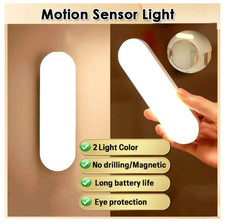 LED Motion Sensor USB Rechargeable Wireless PIR Strip Light Cabinet Closet Lamp