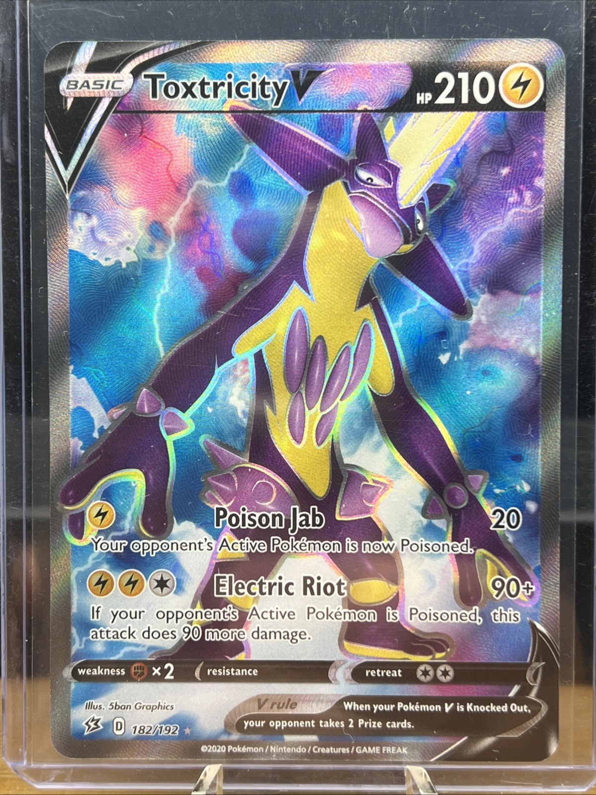 Toxtricity V 182/192 Rebel Clash NM Full Art Ultra Rare