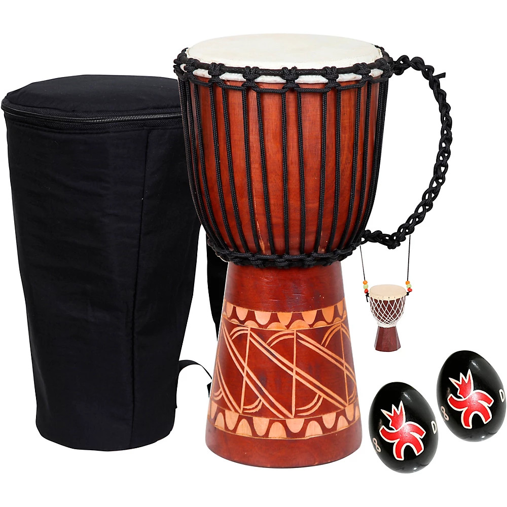 X8 барабанов Tribal Djembe с сумкой шейкерами и ожерельем 11890₽