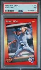 1992 DONRUSS TRIPLE PLAY #154 BOBBY WITT PSA 7