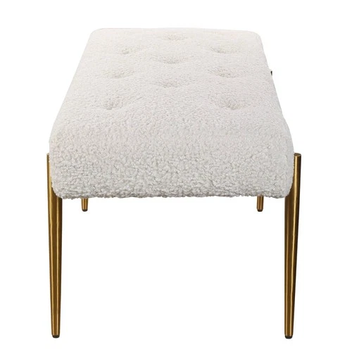 Uttermost Olivier 49 1/2" Wide White Button-Tufted Modern Accent Bench - Picture 4 of 5