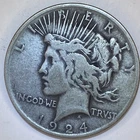 1924-P Peace Silver Dollar, 90% Silver Coin, Fine circulated coin