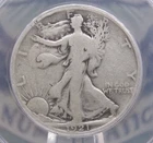 1921 "D" Walking Liberty SILVER Half Dollar 50c ANACS G6 #997 Good ECC&C, Inc.