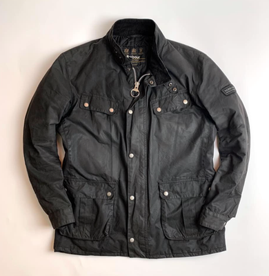 Black ~ Barbour Tourer DUKE Waxed Motorcycle Jacket MSRP$485