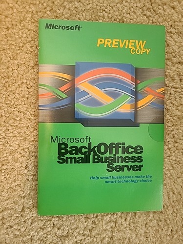 Microsoft Backoffice Small Business Server Preview Copy 1997