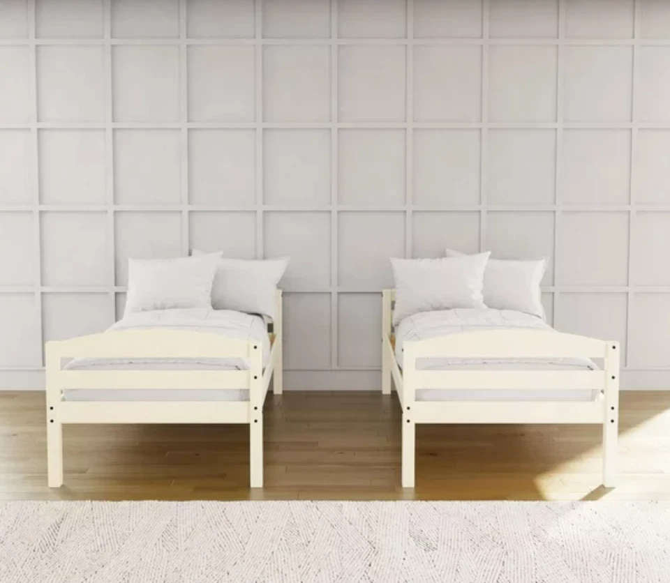 Cama Litera Twin y Twin Para Niños Twin Over Twin Convertible Litera Off White Foto 3 de 4