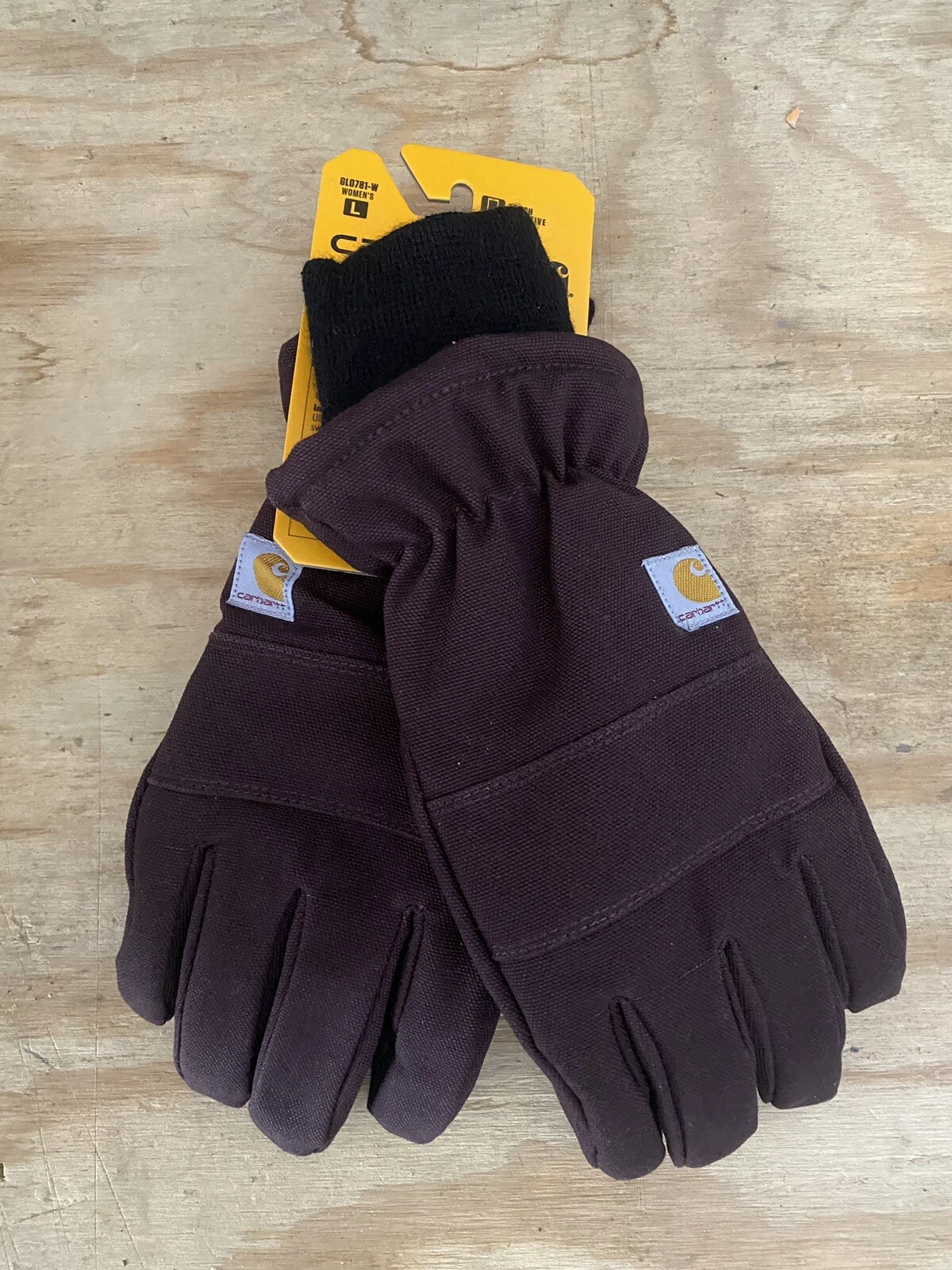 NEW Women Carhartt GL0781W Duck Knit Cuff Cold Work Snow Gloves Insulated Large