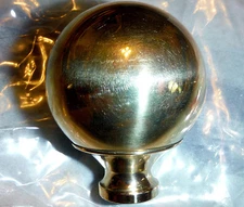 1 Brass ball 2" Finial Fits Antique Iron & Brass Beds 3/8" thread hard to find
