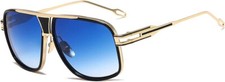 Sunglasses Men Women Unisex Goggle Alloy Big Frame Metal Punk Style Shield