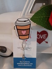 Coffee Badge Reel Holder/ ID / Medical Alligator Clip