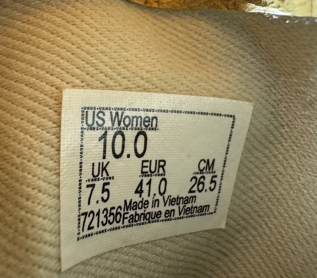 Women’s Vans Camden Size 10 Tan Deluxe Faux Crocodile Skin Sneakers 721356 thumbnail 7