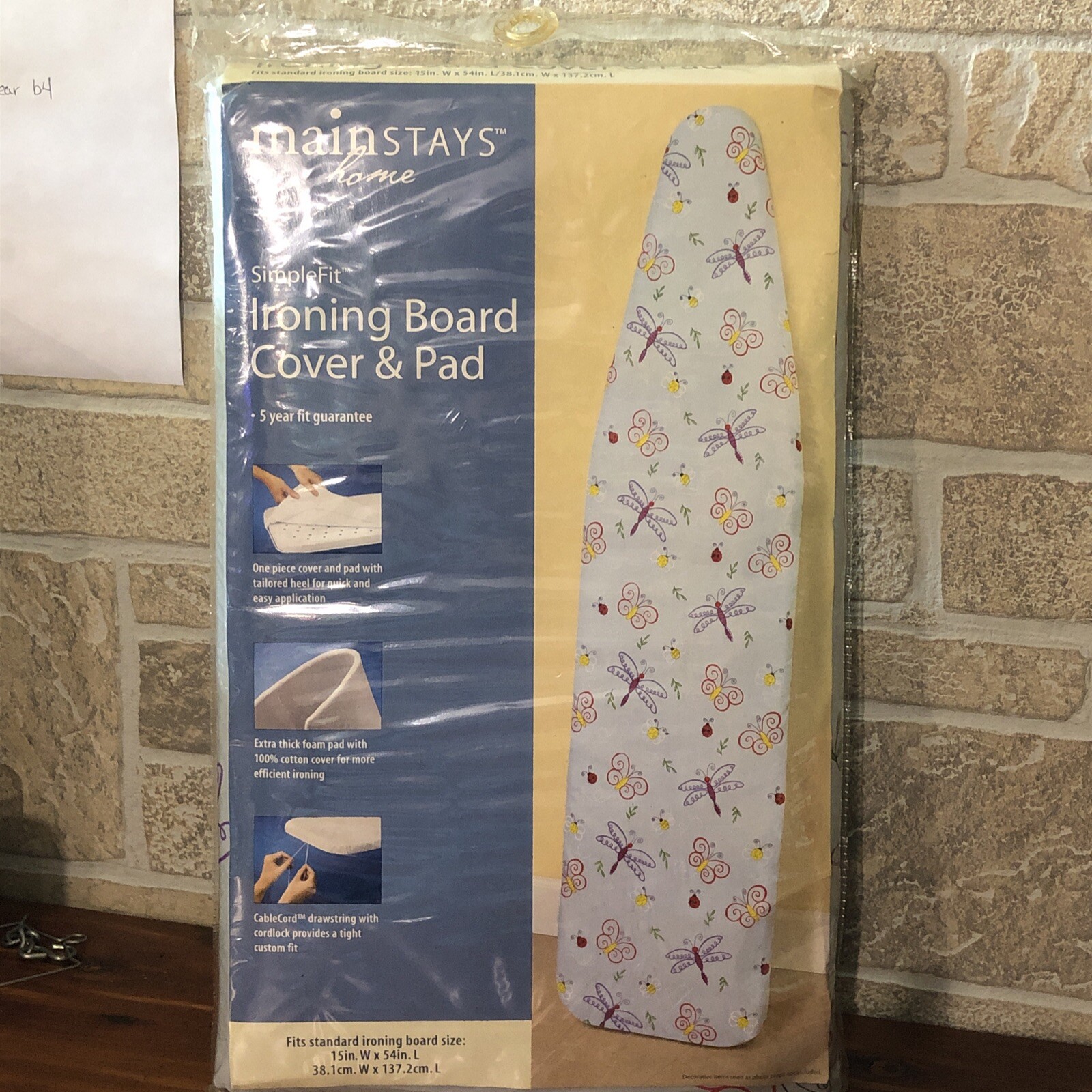 Main Stays Simple Fit Ironing Board Cover And Pad Flutterby New-image