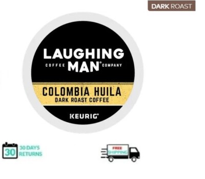 🆕☕ Laughing Man Colombia Huila Dark Roast Coffee Keurig K-cups