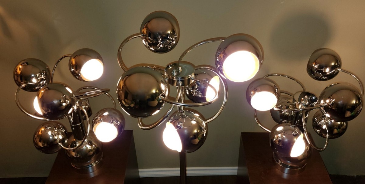 MCM SPACE AGE VTG ATOMIC SPIRAL SPUTNIK FLOOR TABLE 6