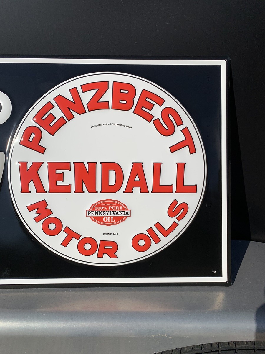Kendall Penzbest Motor Oils Metal Sign 2000 Mile Oil Vintage Style