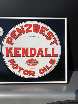 Kendall Penzbest Motor Oils Metal Sign 2000 Mile Oil Vintage Style