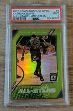2017-18 Donruss Optic All-Stars Lime Green Prizm 117/175 Anthony Davis #5 PSA 9