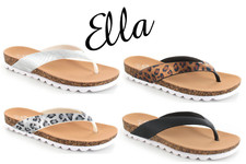 ELLA HAZEL LADIES TOE POST SANDALS FLIP FLOPS WOMENS NEW SUMMER HOLIDAY SMART