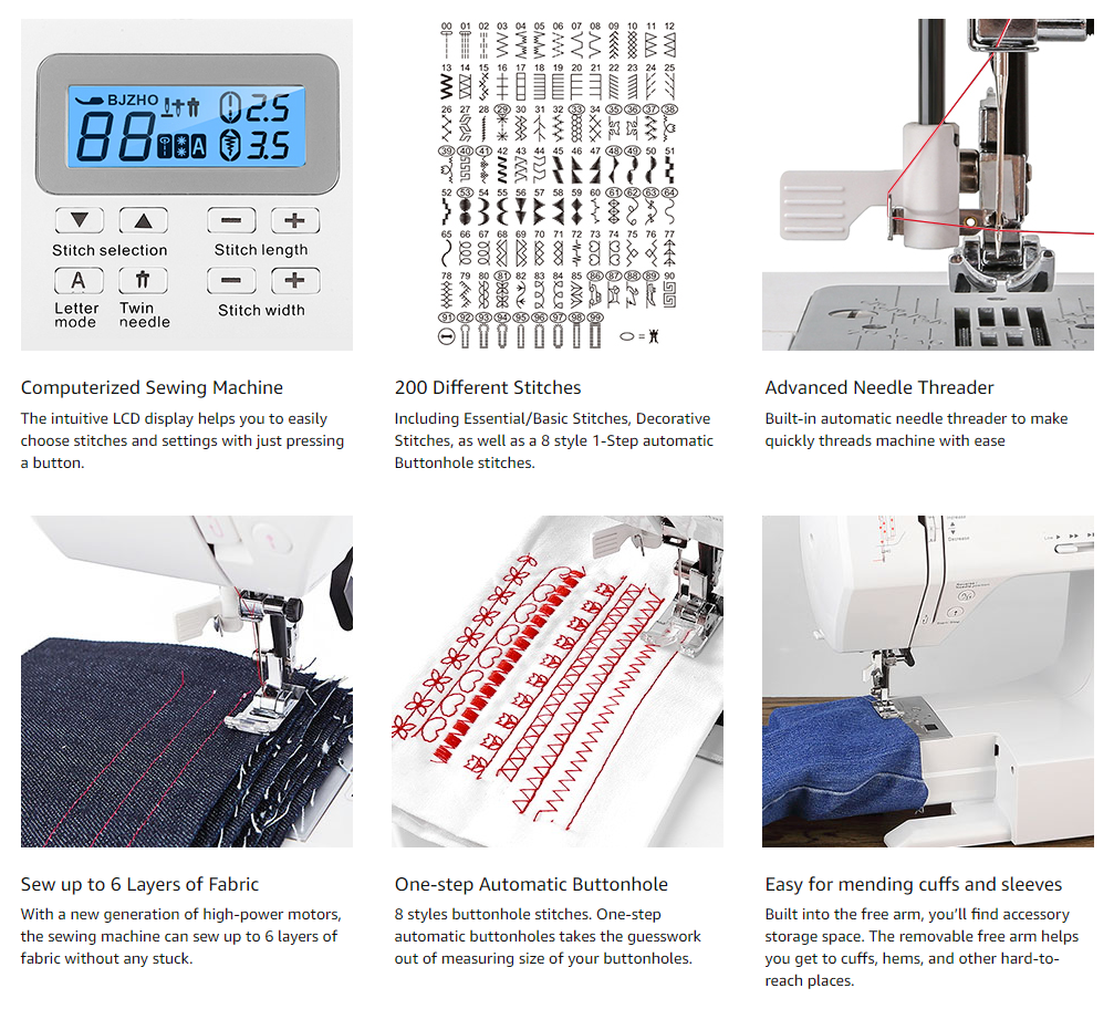 Uten Electric Sewing Machine 2685A Computerized 200 Stitches