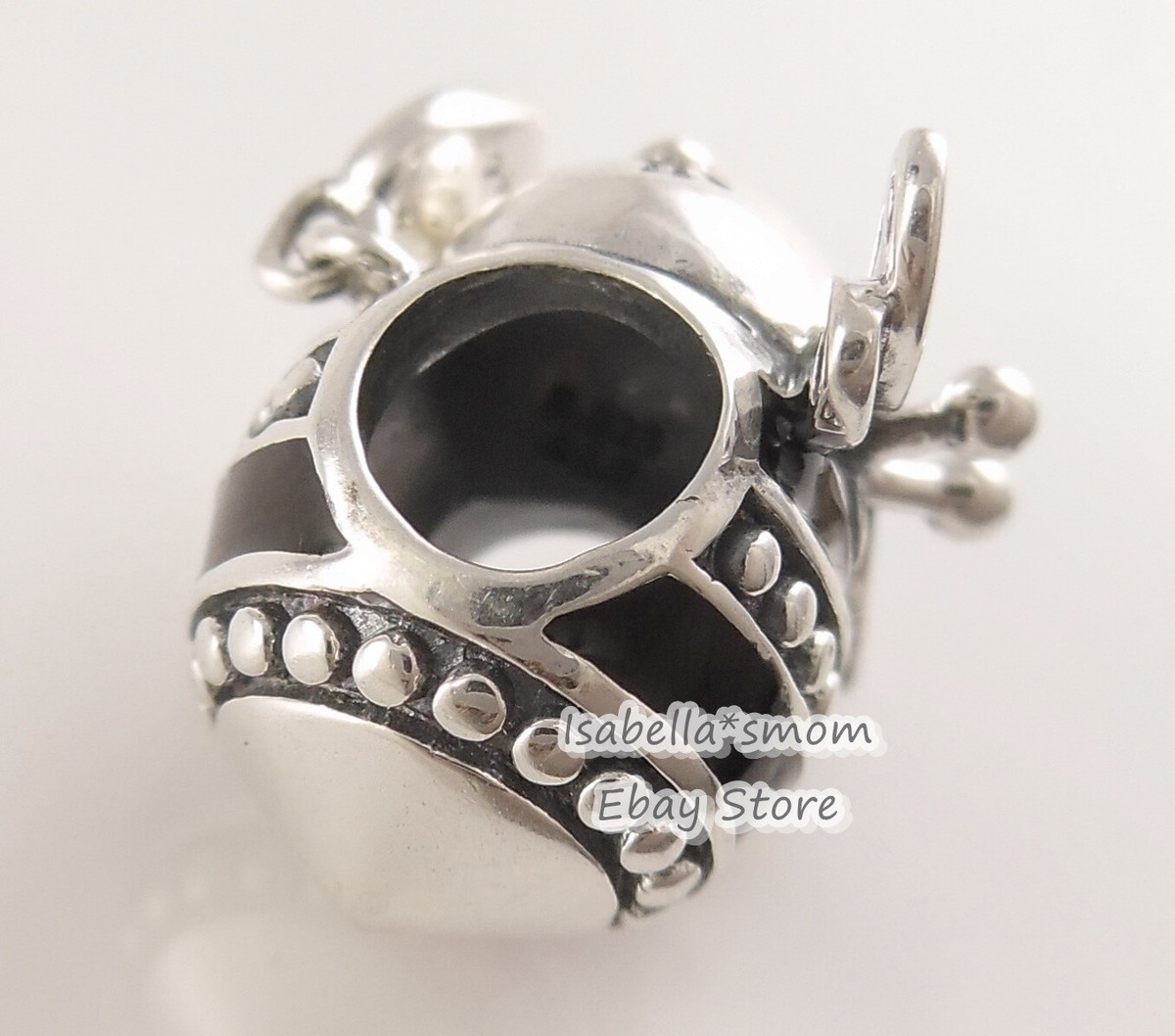 BEE MINE Authentic PANDORA Black ENAMEL Dangle HEART Charm