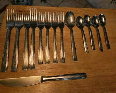 Arthur Krupp MILANO Lot Of 14 Pcs Forks Spoons Stainless Italy Art Krupp Vintage