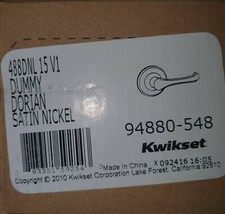 Kwikset 94880-548 488DNL Dummy Dorian Satin Nickel Door Lever Qty 2