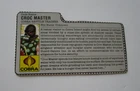 Croc Master 1987 G.I. JOE COBRA File Card Vintage Original #2
