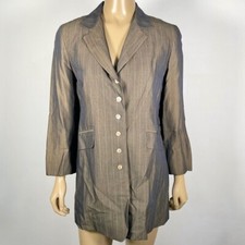 Lafayette 148 New York Vintage Size 8P Striped Long Blazer Jacket Made in USA