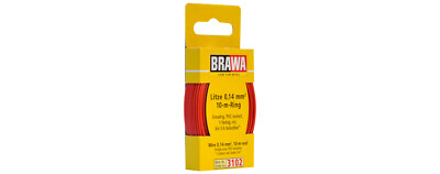 BRAWA 3102 - Litze 0,14 mm², 10m Ring, rot (1m=0,28  )#NEU in OVP#