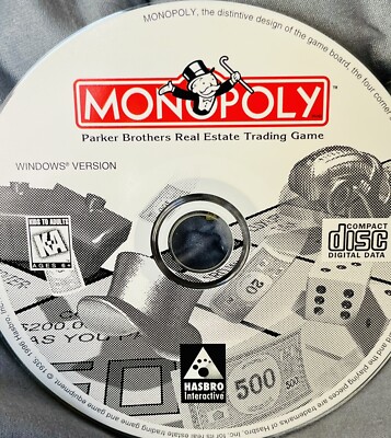 Monopoly by Parker Brothers Board Game for Windows CD-ROM With Sleeve