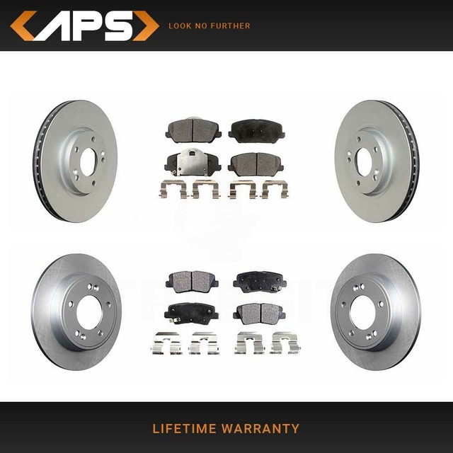 Front & Rear Semi Metalic Brake Pad & G Rotor Kit for 20142016 Kia