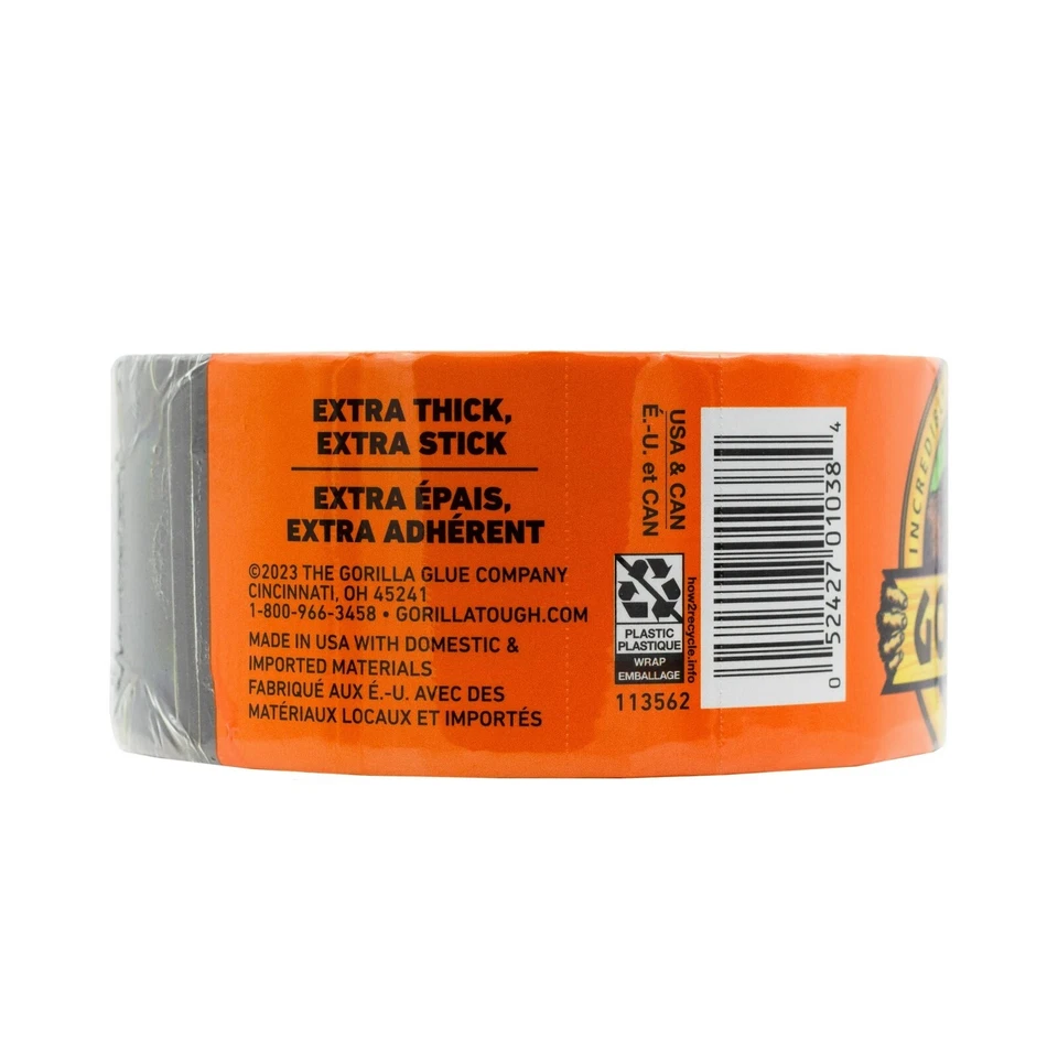 Gorilla Black Duct Tape 1.88"x10 Yards – Heavy Duty (Pack of 3) Free Shipping - Image 3 of 4