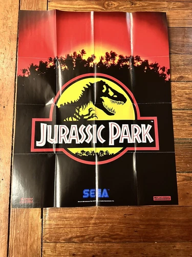 Vintage Sega Genesis Jurassic Park Promotional Poster Game Insert
