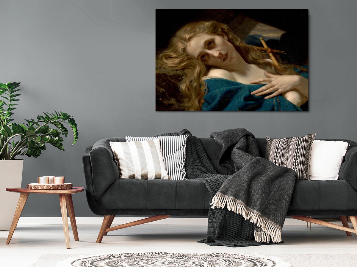 Mary Magdalene in the Cave by Hugues Merle canvas print art or
